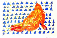 liggend-naakt-oranje-zeefdruk