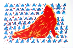 liggend-naakt-rood-zeefdruk